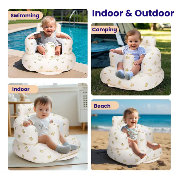 ComfyCuddle™ – Premium Infant Sofa for Safe & Supported Sitting | Inflatable | Pediatrician-Backed Baby Sofa