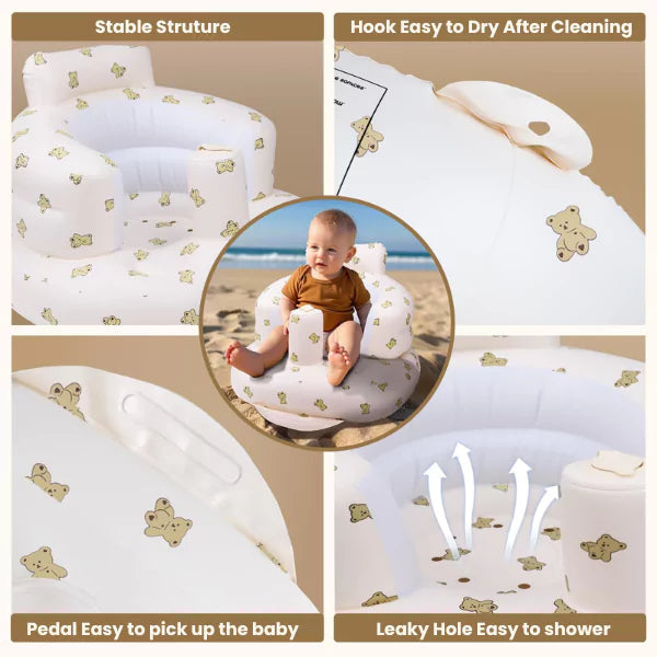 ComfyCuddle™ – Premium Infant Sofa for Safe & Supported Sitting | Inflatable | Pediatrician-Backed Baby Sofa